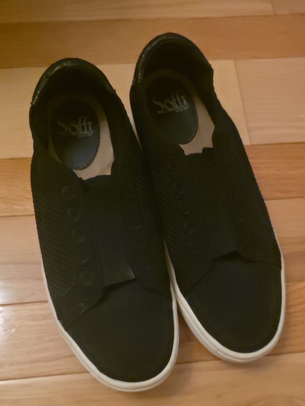 Women's Black Slip-On Knit Sneakers